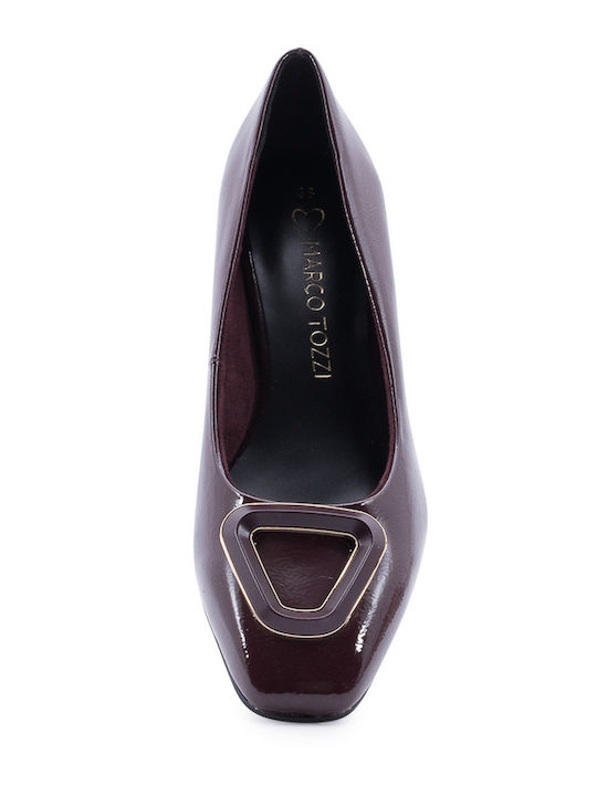 Pantofi cu toc Burgundy