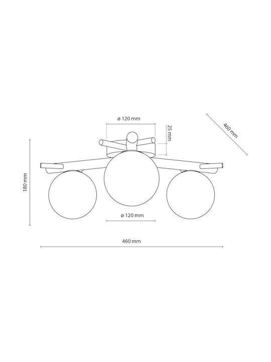 TK Lighting Πλαφονιέρα Οροφής Λευκή με Ντουί G9