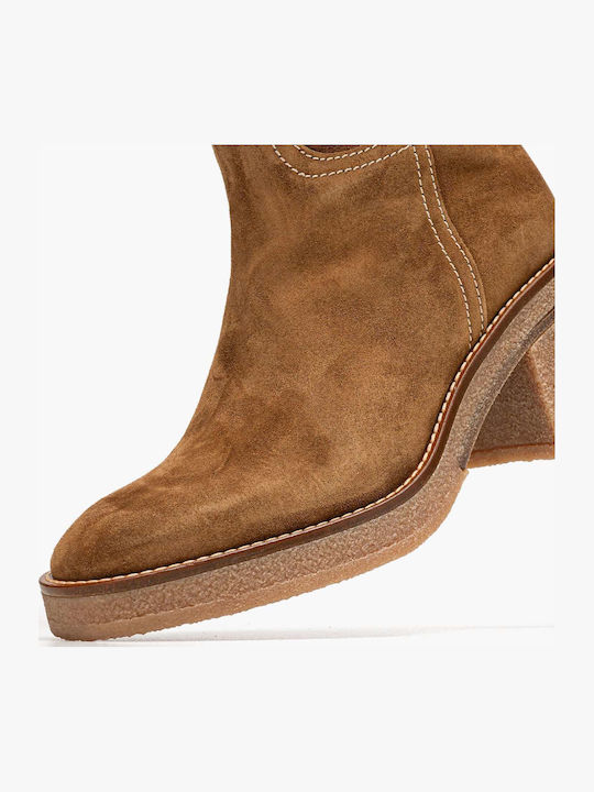 Leder Damenstiefel Tabac Braun