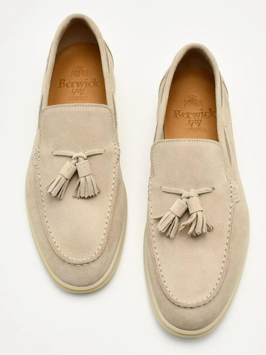 Δερμάτινα Ανδρικά Loafers σε Μπεζ Χρώμα