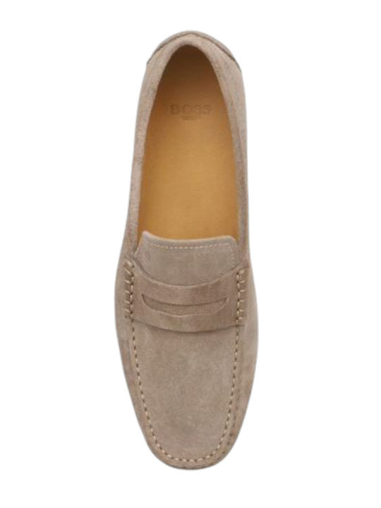 Leder Herren Mokassins in Beige Farbe