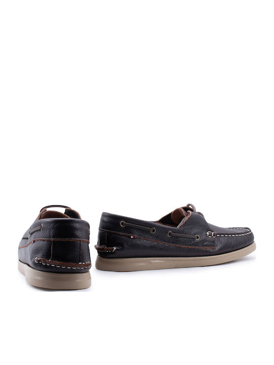 Men's Leather Boat Shoes Brown