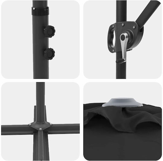Umbrella Floor Metal Black 3.72x1.98m Umbrella Floor Metal Black 3.72x1.98m