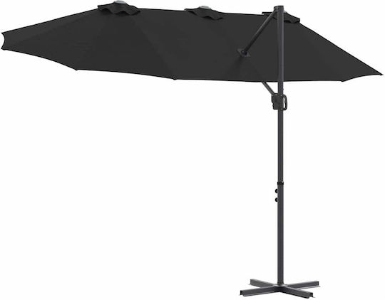 Umbrelă Metalică Neagră 3.72x1.98xÎnălțime 2.43m