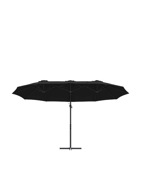 Umbrella Floor Metal Black 3.72x1.98m