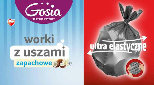 Gosia Scented Trash Bags by the Kilo (13kg) Capacity 35lt with Handles 14pcs Black