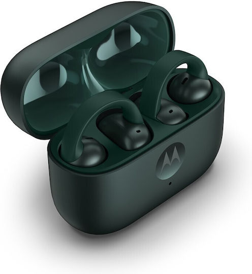 Motorola Moto Buds Loop Bluetooth Handsfree Ακουστικά με Αντοχή στον Ιδρώτα και Θήκη Φόρτισης Πράσινα