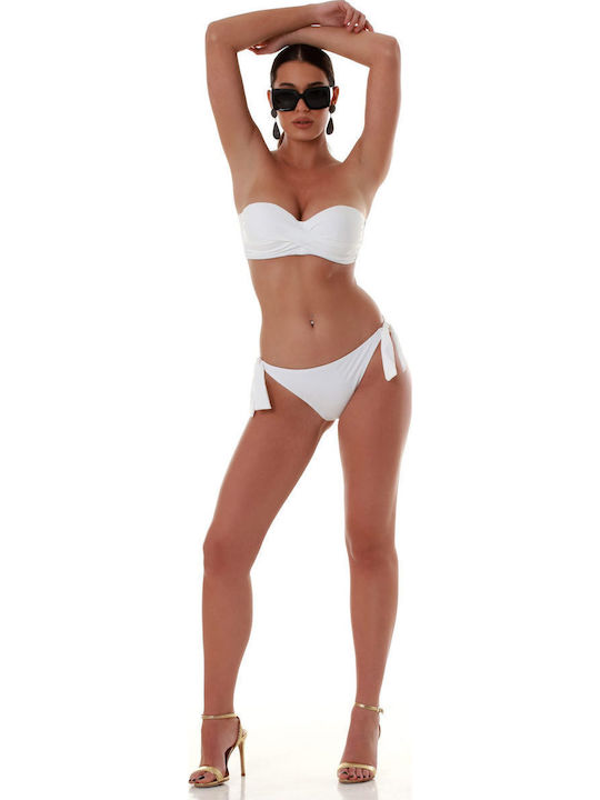 Strapless Bikini Top C Cup με Ενίσχυση Λευκο