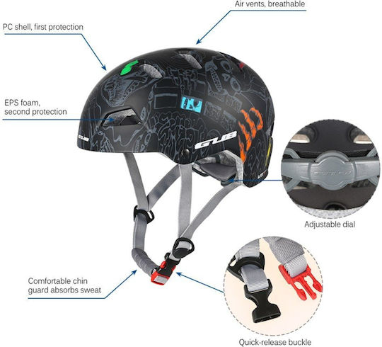 Gub Κράνος για Ηλεκτρικό Scooter σε Μαύρο Χρώμα H250304010