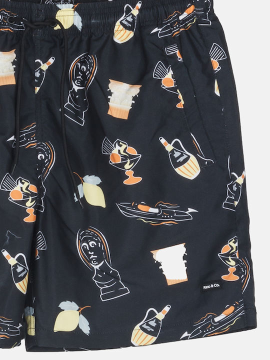 Men's Swimwear Shorts Black with Patterns