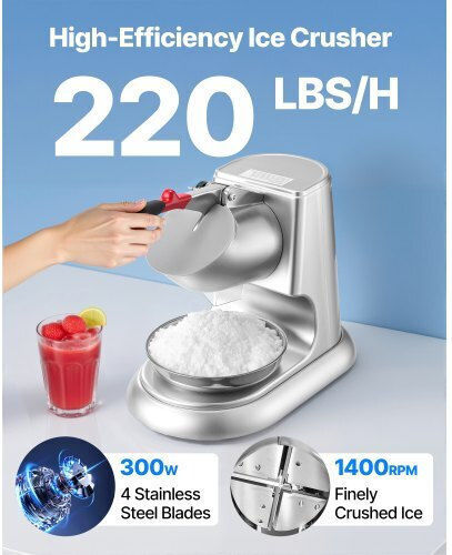 Vevor Ηλεκτρικός Παγοθραύστης με Παραγωγή 100 kg/h και Ισχύ 300W
