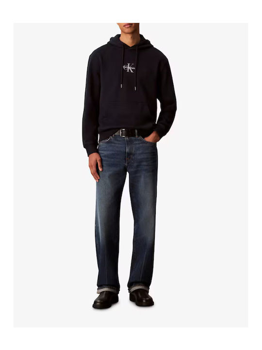 Sweatshirt with Hood Navy Blue