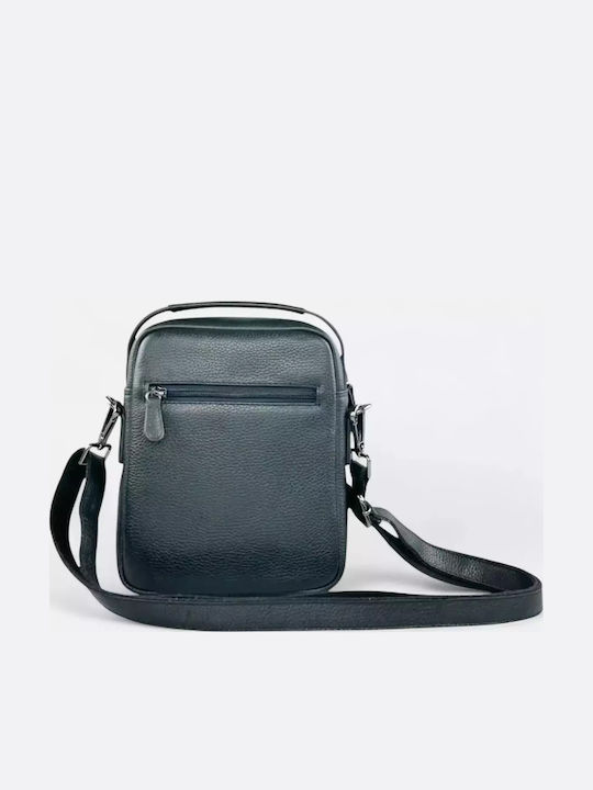 Leder Herrentasche Schulter / Crossbody Schwarz