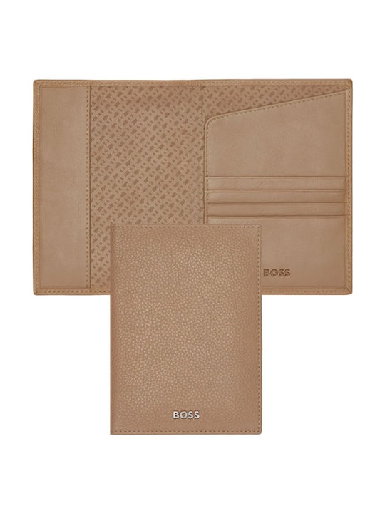 Hugo Boss Grained Leather Passport Case Camel Hugo Boss Grained Leather Passport Case Camel