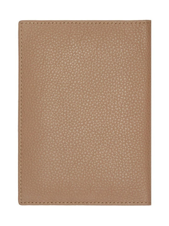 Hugo Boss Grained Leather Passport Case Camel