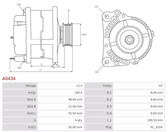 Alternator Renault Laguna 2.0 16v
