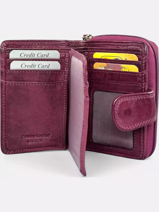 Small Leather Women's Wallet Classic Purple