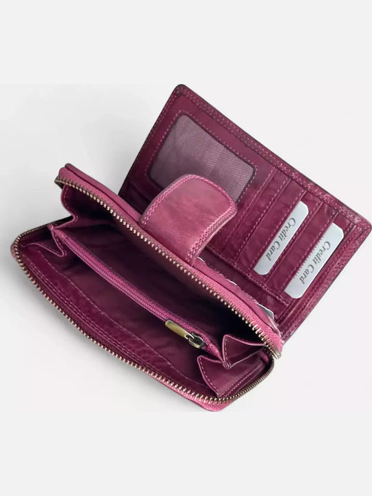 Large Leather Women's Wallet Classic Purple
