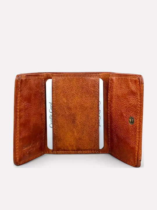 Small Leather Women's Wallet Classic Tabac Brown