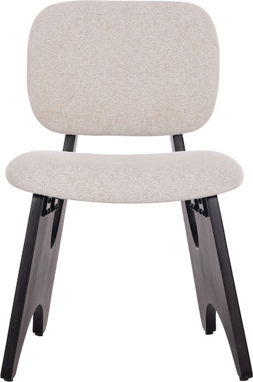 Bellisi Dining Room Fabric Chair Ecru, Black 53x56x78cm 2pcs