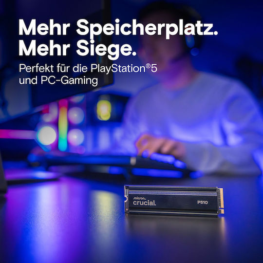 Crucial P510 SSD 2TB M.2 Type with PCI Express 5.0 Connection and Heatsink CT2000P510SSD5