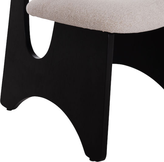 Bellisi Dining Room Fabric Chair Ecru, Black 53x56x78cm 2pcs