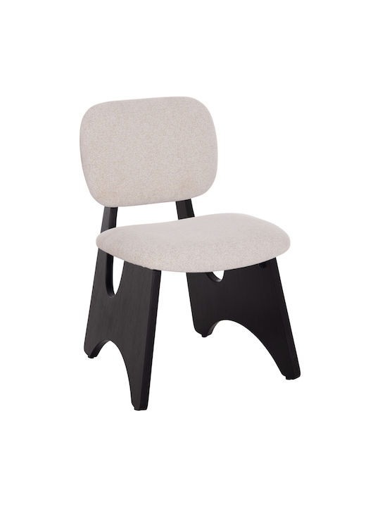 Bellisi Dining Room Fabric Chair Ecru, Black 53x56x78cm 2pcs