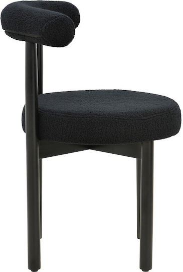 Fenza Dining Chair Black Bouclé 60x54x75 cm