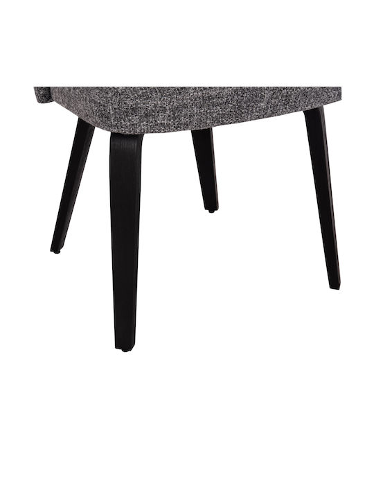 Dekker Dining Room Fabric Chair Black, Grey 50x60x80cm 2pcs