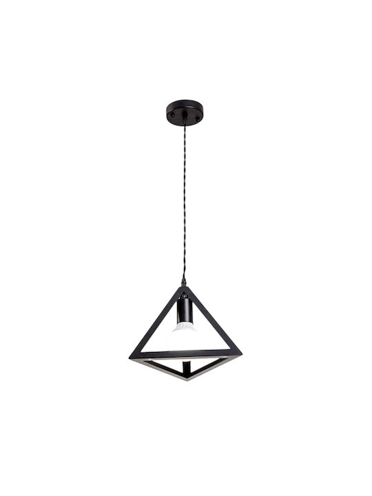Diamond Pendant Light Black 25x20cm