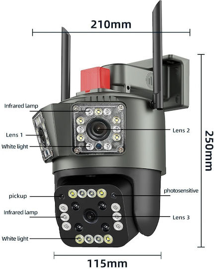 008005 IP Surveillance Camera Wi-Fi 12MP with Two-Way Communication and Lens 3.6mm
