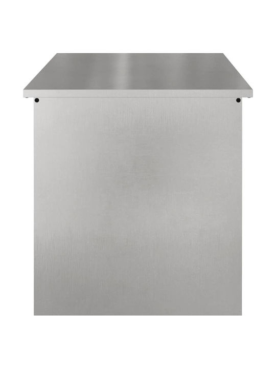 vidaXL Metallic Storage Box with Lid 100x50.5x50cm 1pcs