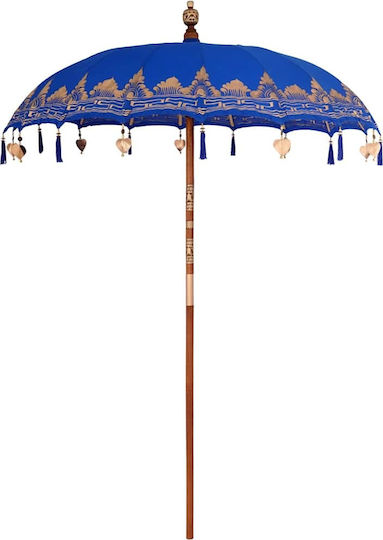 Umbrelă Rotundă Din lemn Albastru cu Volan Φ2.5m