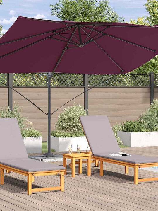 Umbrella Floor Metal Burgundy with Base 3.52x2.51m