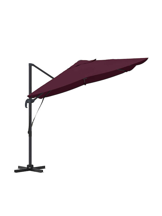 Umbrella Floor Metal Burgundy with Base 3.52x2.51m