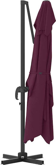 Hanging Metal Burgundy Parasol 3.52x2.51xH2.6m