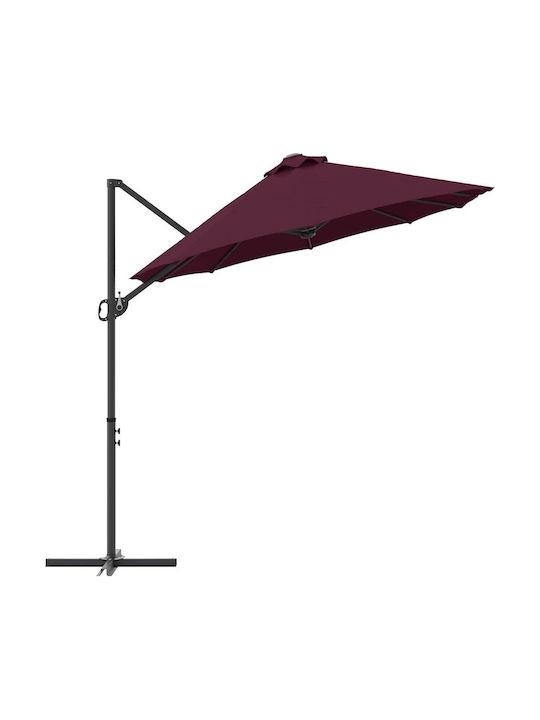 Metallischer Burgunder-Garten- und Terrassen-Sonnenschirm 2,43x2,43xHöhe 2,43 m
