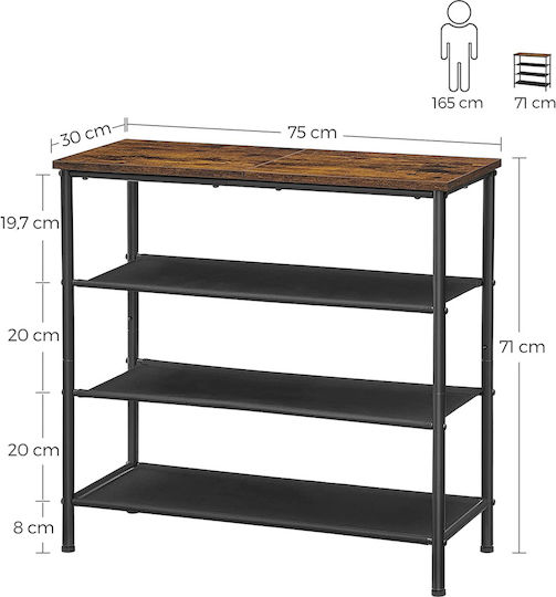 Fabric Shoe Organizer Brown 73x30x73cm