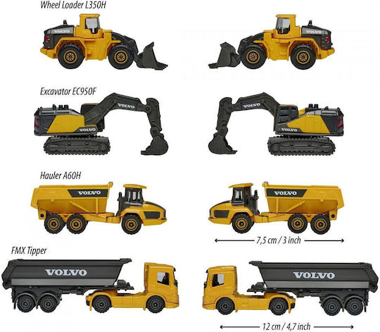 Majorette Excavator Construction Vehicles Volvo Construction Giftpack