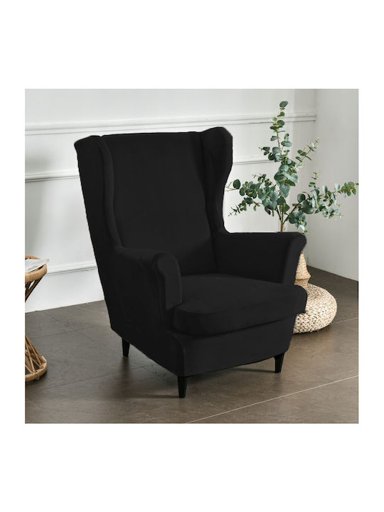 Ubieramy Meble Elastische Abdeckung für Sessel Black Velvet 1Stück