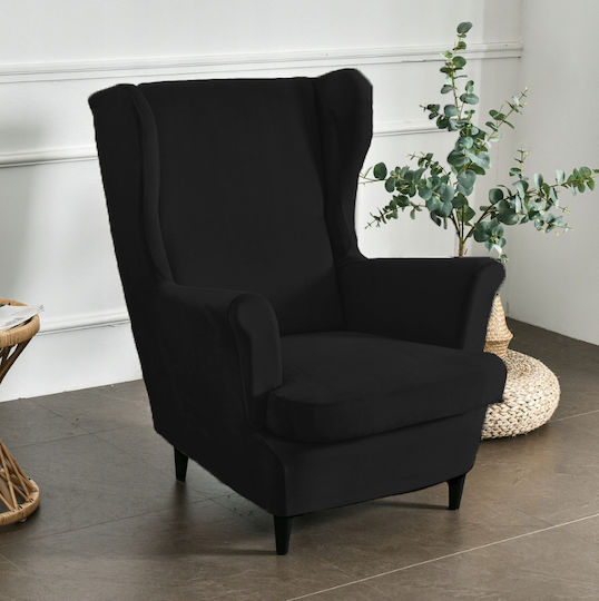 Ubieramy Meble Husă Elastică Fotoliu Black Velvet 1buc