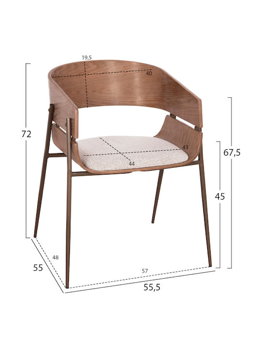Outdoor Chair Metallic Krill Whitewash 2 Pieces 40x55x72cm