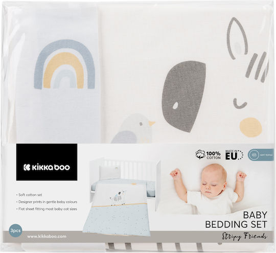 Kikka Boo Set Für Krippe Stripy Friends Mehrfarbig 3Stück