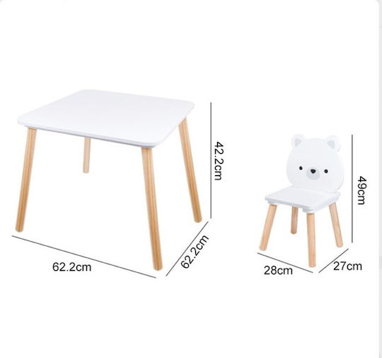 Kindertisch zum Malen aus Holz Weiß Moni