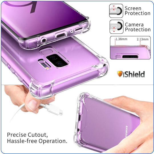 Samsung S9 Shockproof Transparent Silicone Anti-Drop Corners Plastic Back Cover Ishield Clear