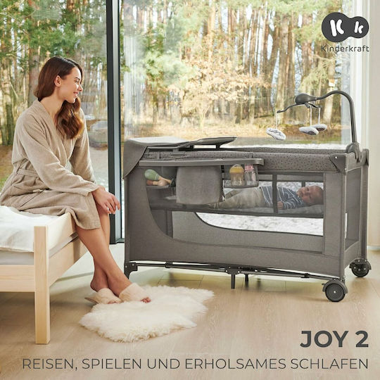 Kinderkraft Joy2 Laufstall 2 Ebenen mit Matratze Beige 129x73cm