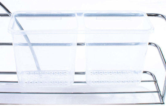 Cook-Shop Metallisches Silber Geschirrabtropfer 34x25x47cm
