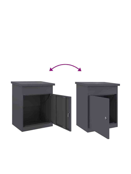 vidaXL Briefkasten Für Draußen Inox in Grau 44x35x59cm