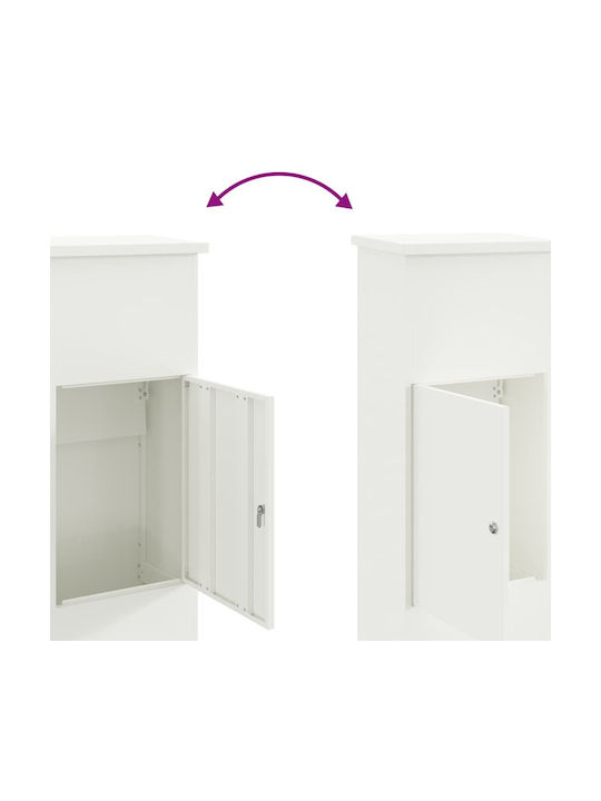 vidaXL Пощенска Кутия За Открито Inox В Бял Цвят 44.5x29x110.5см