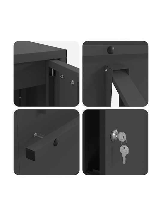 vidaXL Außenbereich Briefkasten Inox in Schwarz Farbe 30x23x55cm
